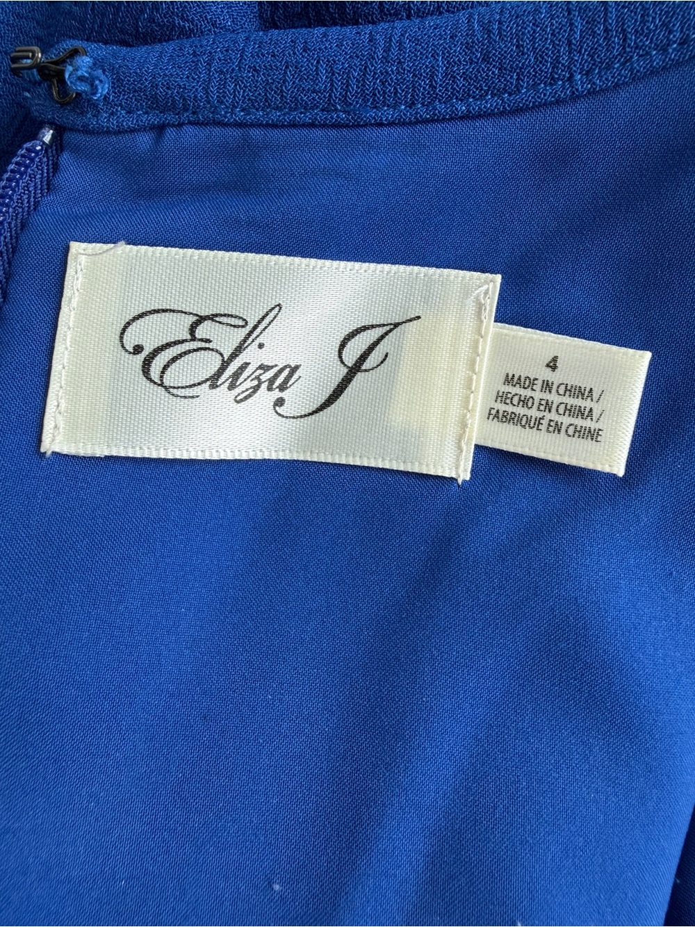 Eliza J Seamed Fit & Flare Cobalt Blue Wedding Guest Dress Bell Sleeve Size 4 - Picture 11 of 17